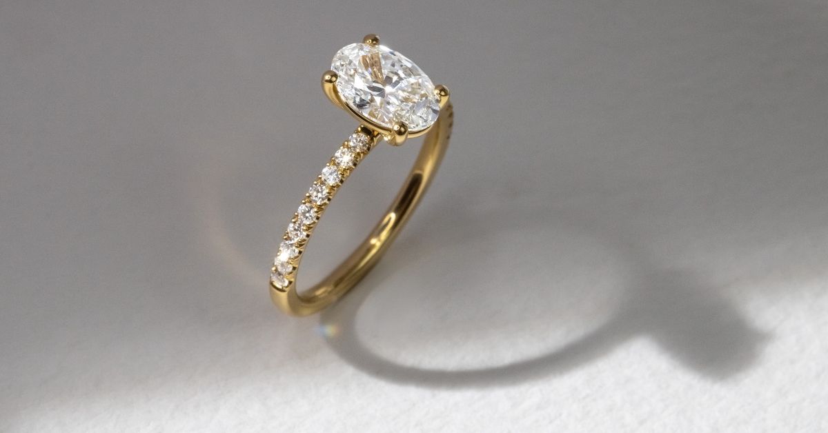 Engagement ring styles with diamond-studded bands